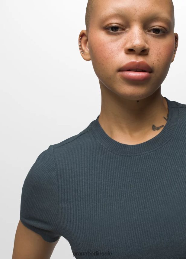 prAna Fundamentrippen-T-Stück graublaues Heidekraut Kleidung Frauen 86B4N653