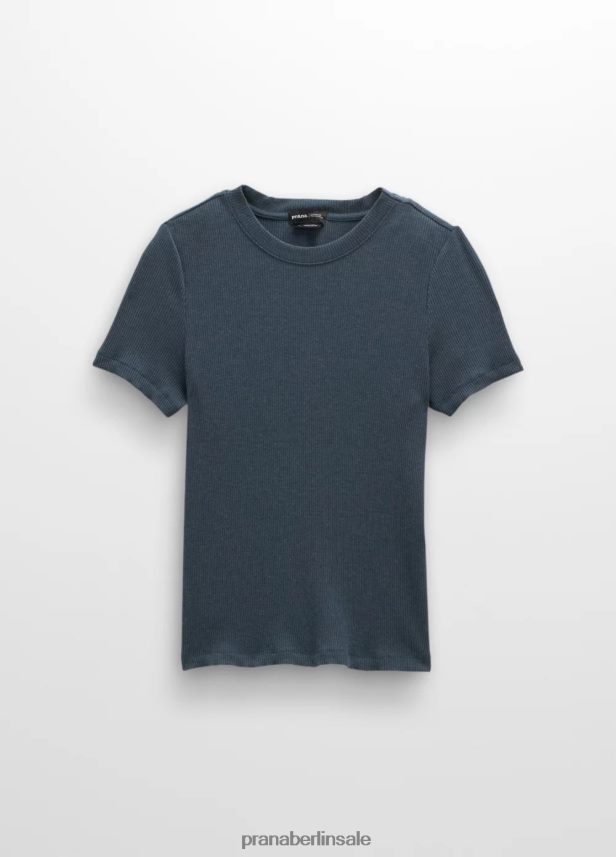 prAna Fundamentrippen-T-Stück graublaues Heidekraut Kleidung Frauen 86B4N653