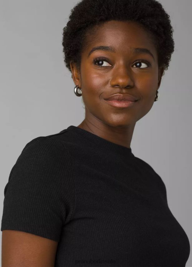 prAna Fundamentrippen-T-Stück schwarze Heide Kleidung Frauen 86B4N654