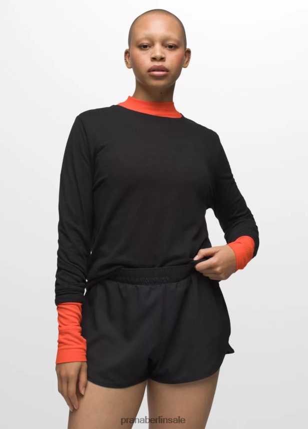 prAna Gemütliches Langarm-T-Shirt Schwarz Kleidung Frauen 86B4N6206