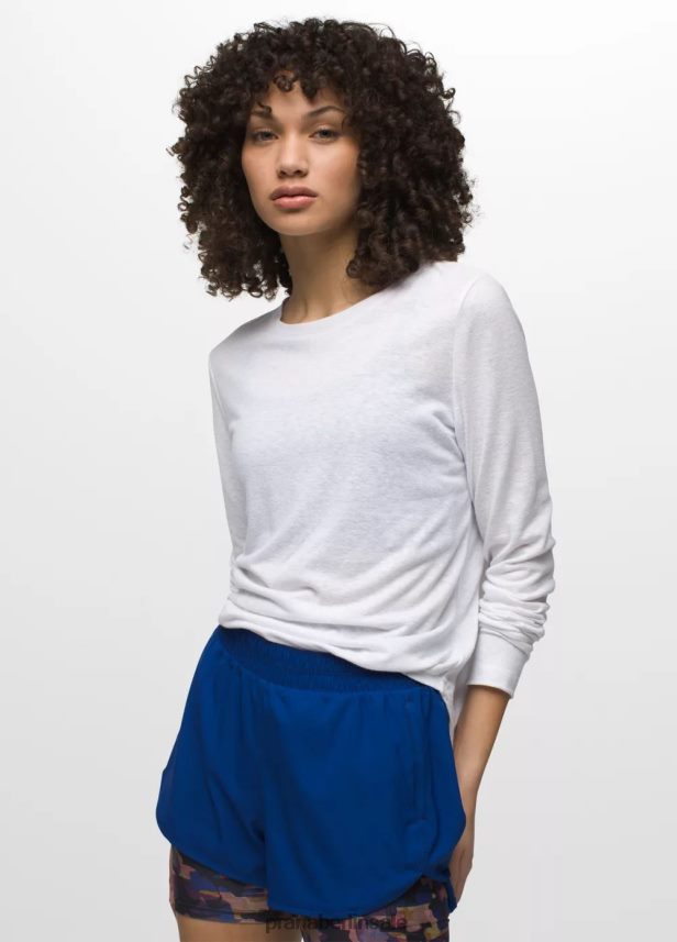 prAna Gemütliches Langarm-T-Shirt Weiß Kleidung Frauen 86B4N6207