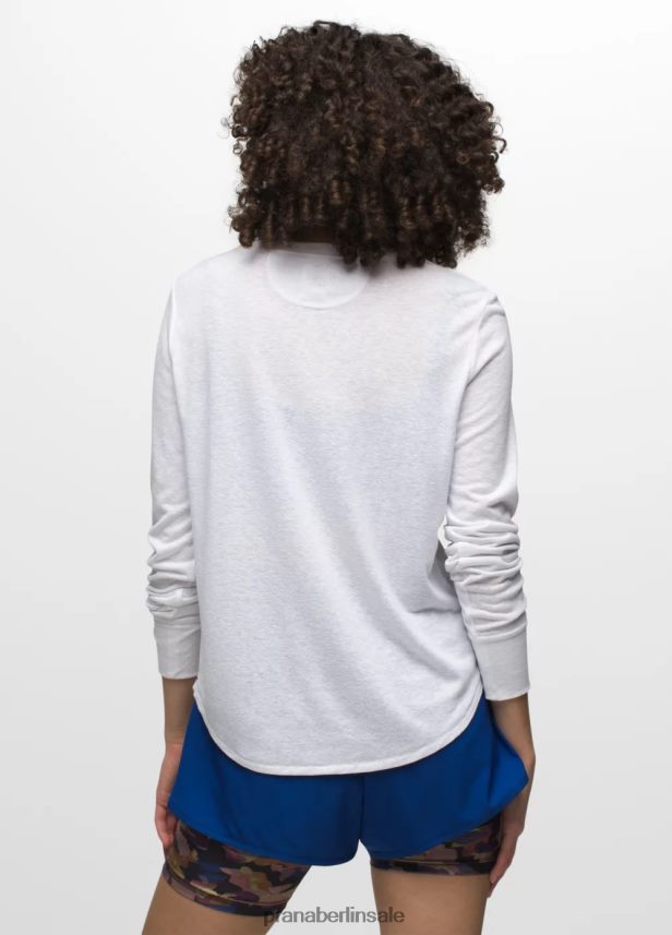 prAna Gemütliches Langarm-T-Shirt Weiß Kleidung Frauen 86B4N6207