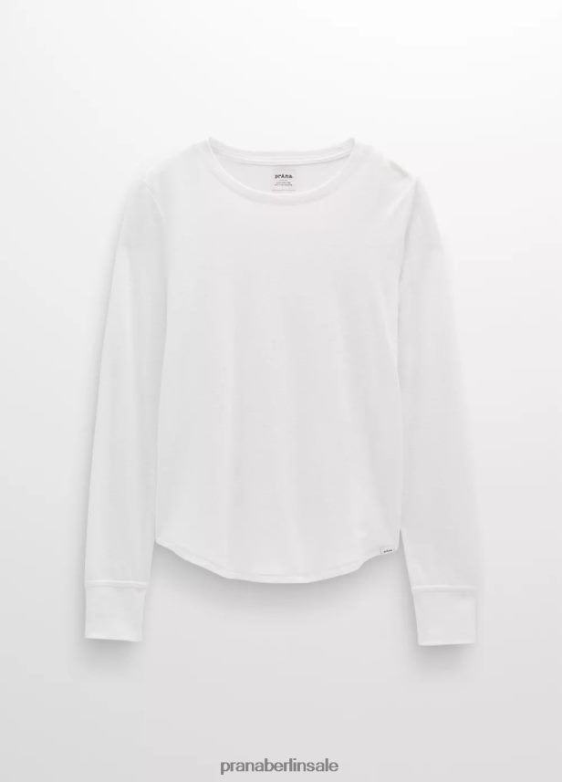 prAna Gemütliches Langarm-T-Shirt Weiß Kleidung Frauen 86B4N6207