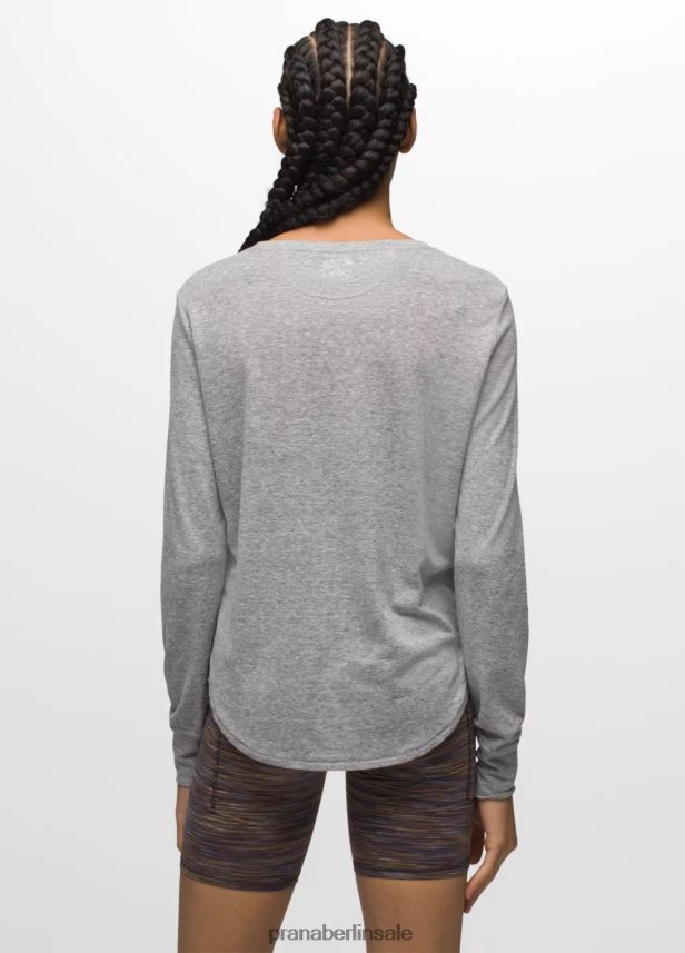 prAna Gemütliches Langarm-T-Shirt grau meliert Kleidung Frauen 86B4N6204