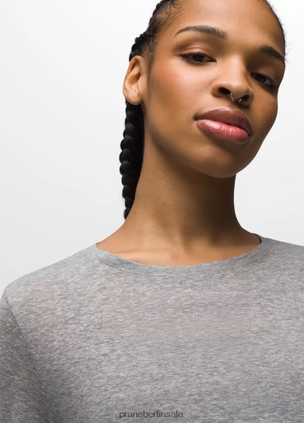 prAna Gemütliches Langarm-T-Shirt grau meliert Kleidung Frauen 86B4N6204