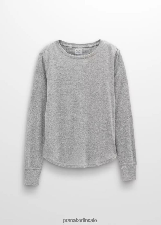 prAna Gemütliches Langarm-T-Shirt grau meliert Kleidung Frauen 86B4N6204