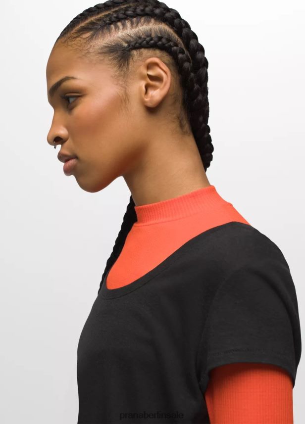 prAna Gemütliches T-Shirt mit U-Ausschnitt Schwarz Kleidung Frauen 86B4N614