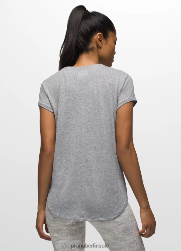 prAna Gemütliches T-Shirt mit U-Ausschnitt grau meliert Kleidung Frauen 86B4N612