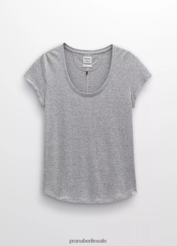 prAna Gemütliches T-Shirt mit U-Ausschnitt grau meliert Kleidung Frauen 86B4N612