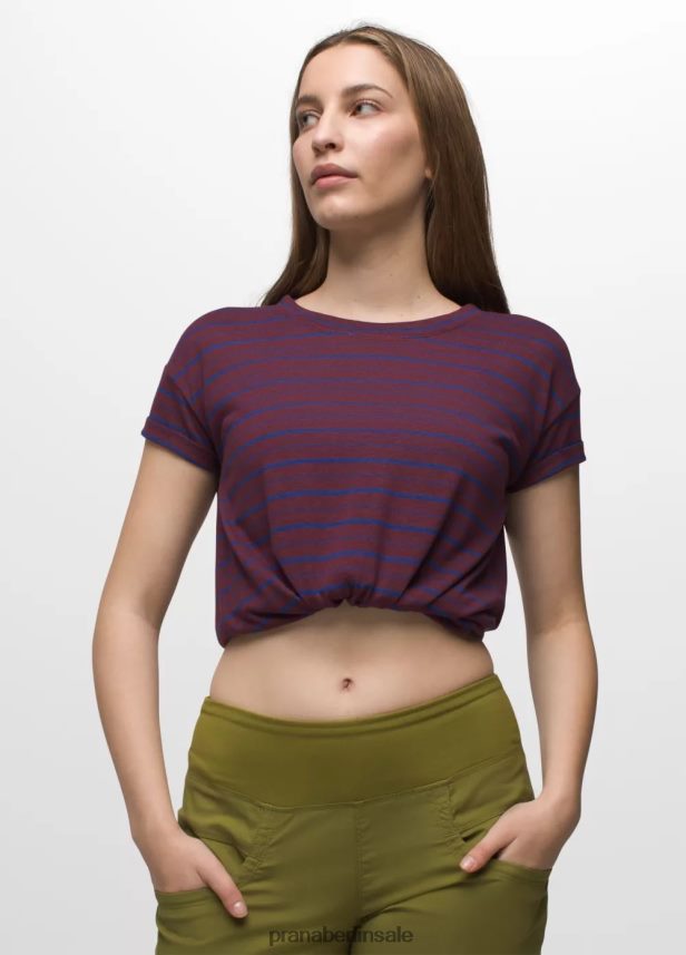 prAna Kuscheliges T-Shirt Maulbeerstreifen Kleidung Frauen 86B4N6187