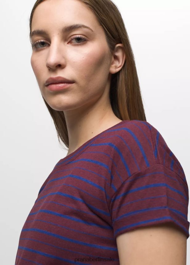 prAna Kuscheliges T-Shirt Maulbeerstreifen Kleidung Frauen 86B4N6187