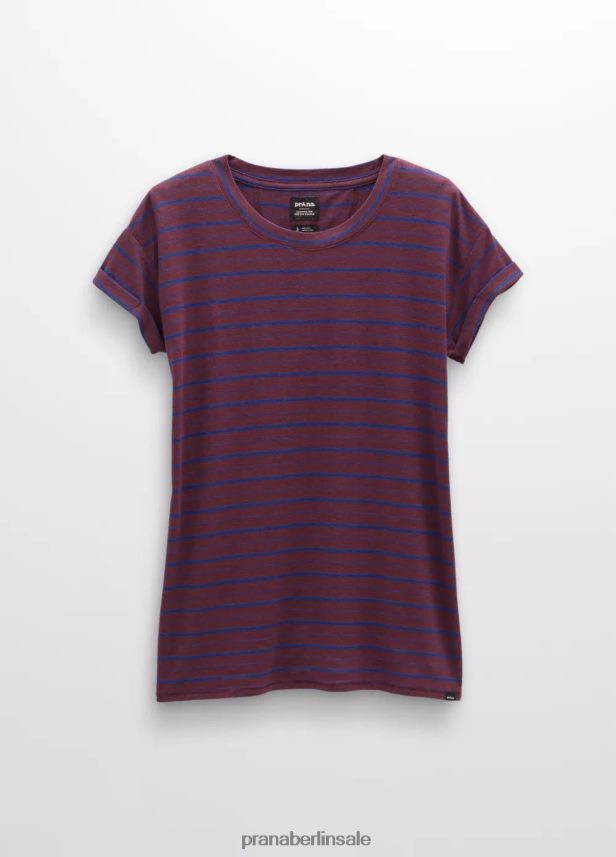 prAna Kuscheliges T-Shirt Maulbeerstreifen Kleidung Frauen 86B4N6187