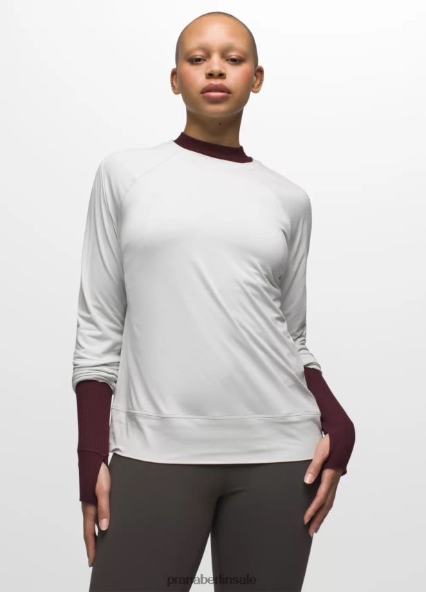 prAna Sol Searcher Langarmshirt sanftes Weiß Kleidung Frauen 86B4N6215