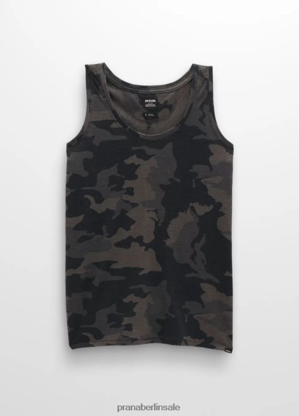 prAna gemütlicher Tank schwarzes Tarnmuster Kleidung Frauen 86B4N6226