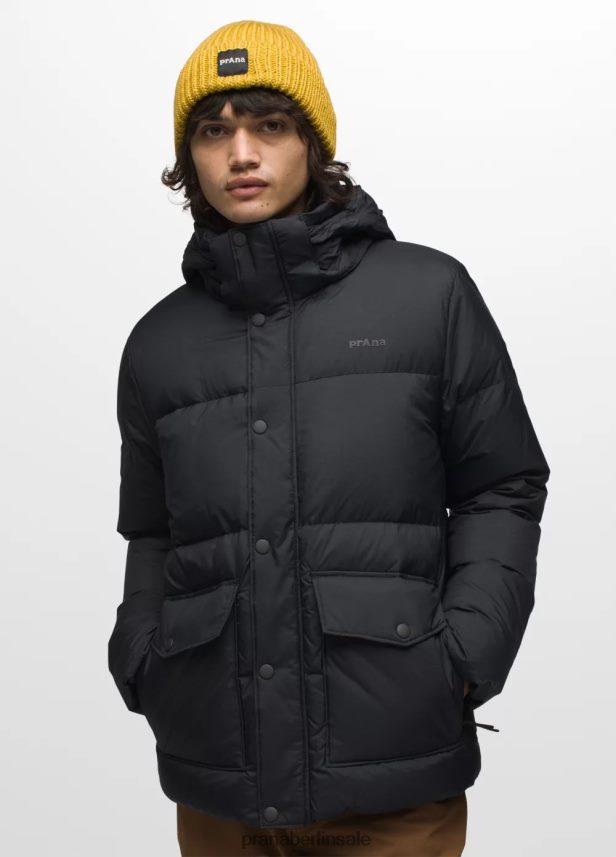 prAna Wanderjacke aus Holz Schwarz Kleidung Männer 86B4N61080