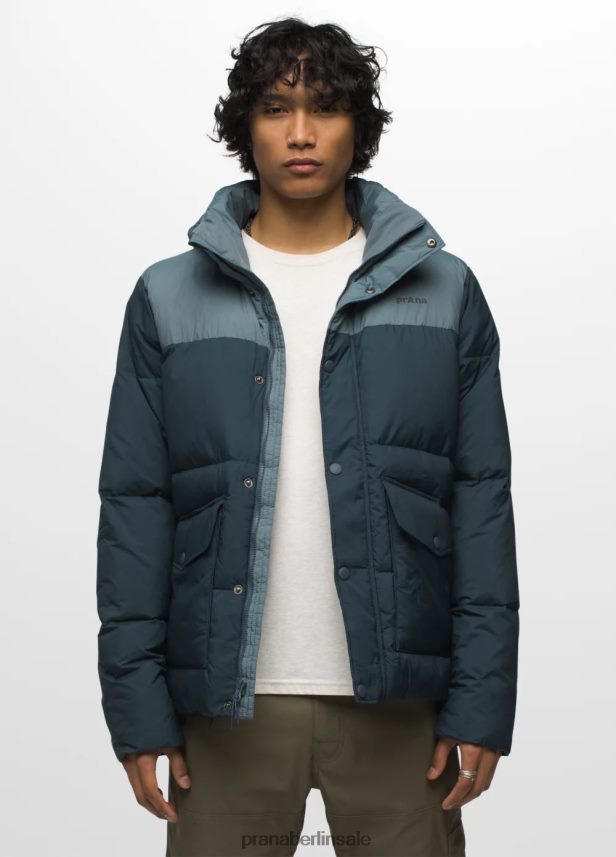 prAna Wanderjacke aus Holz verwitterter blauer Farbblock Kleidung Männer 86B4N61081