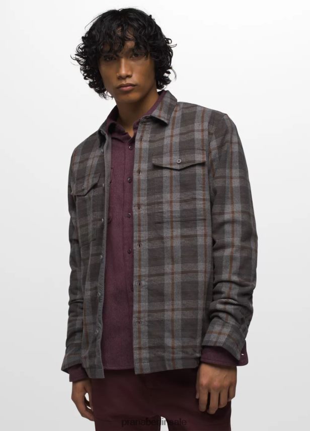 prAna Kupferfarbener Himmel gefütterter Flanell Feuersteinheide Kleidung Männer 86B4N6809