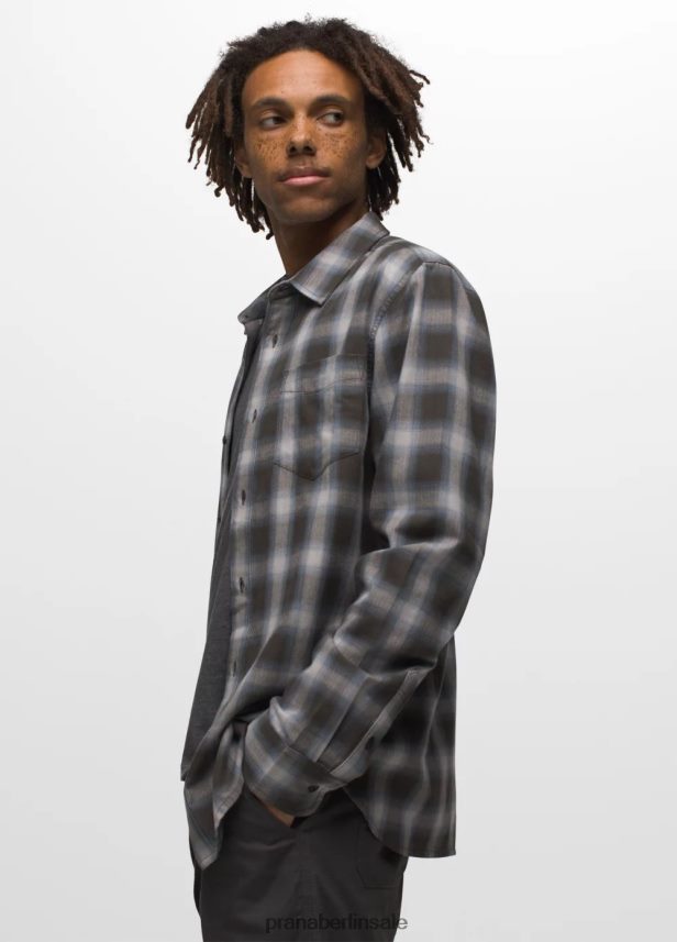 prAna Los Feliz Flanellhemd verwittertes Blau Kleidung Männer 86B4N6812