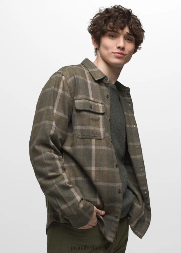 prAna Westbrook Flanellhemd Torf Kleidung Männer 86B4N6782