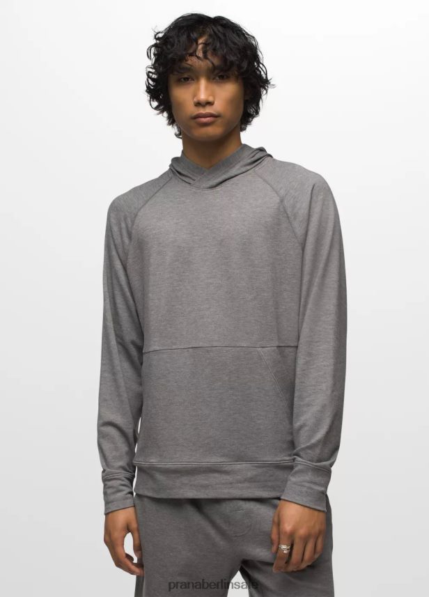 prAna Höhen-Tracker-Hoodie ii grau meliert Kleidung Männer 86B4N6843