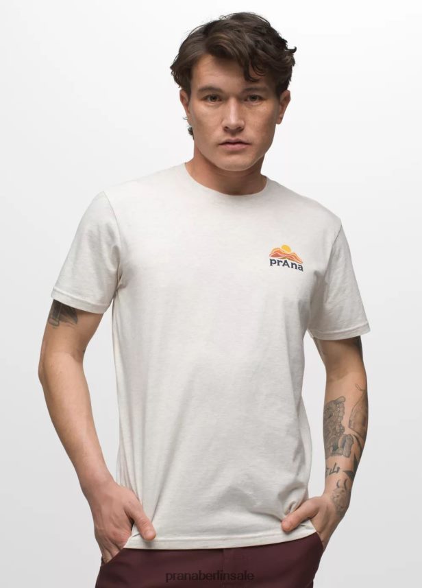 prAna Grafisches Kurzarm-T-Shirt Haferflockenheide Kleidung Männer 86B4N6879