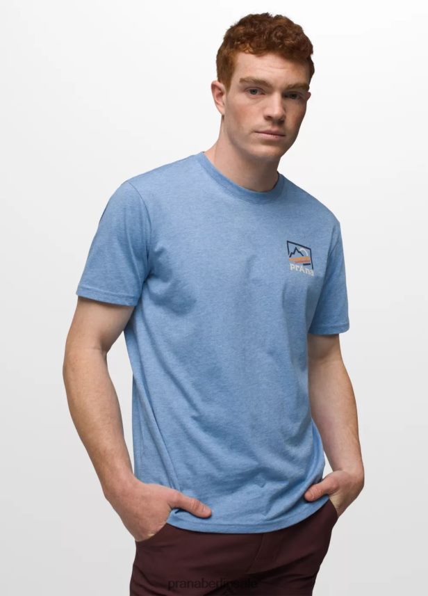 prAna Grafisches Kurzarm-T-Shirt großes himmelblaues Heidekraut Kleidung Männer 86B4N6881