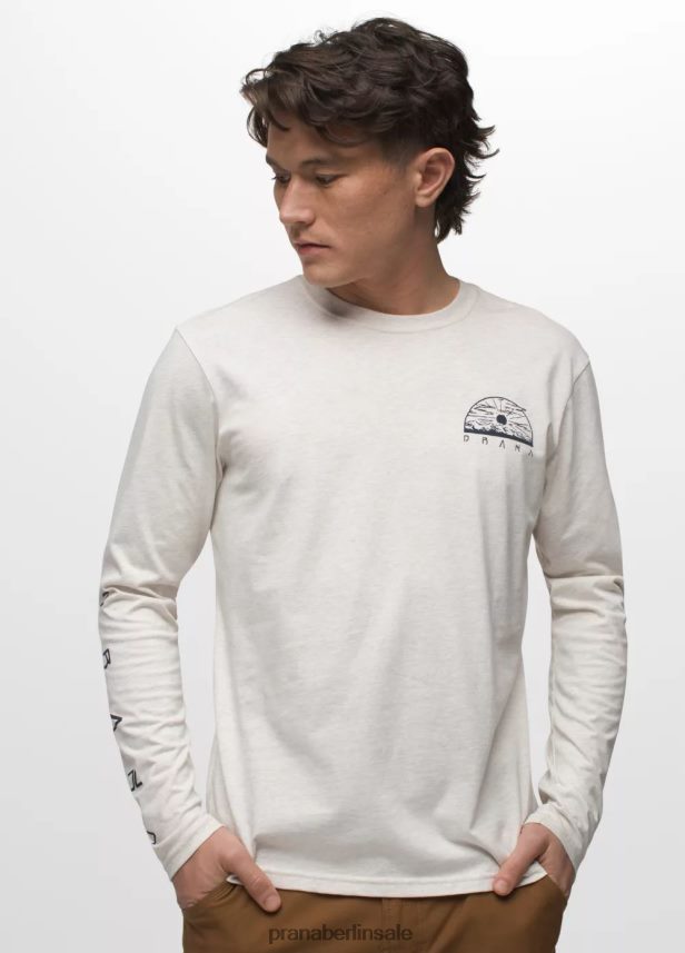 prAna Grafisches Langarm-T-Shirt Haferflockenheide Kleidung Männer 86B4N6884
