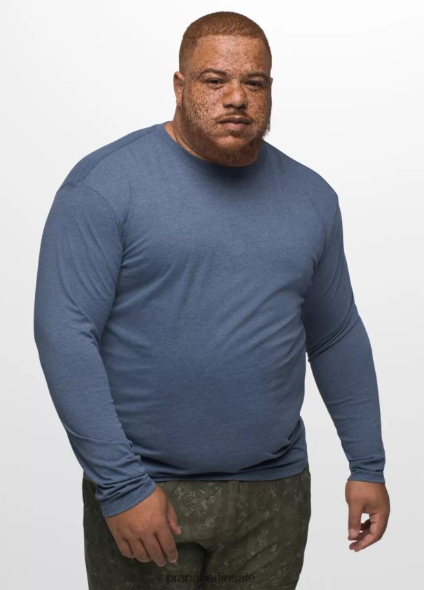 prAna Langarm-T-Shirt Denim meliert Kleidung Männer 86B4N6855