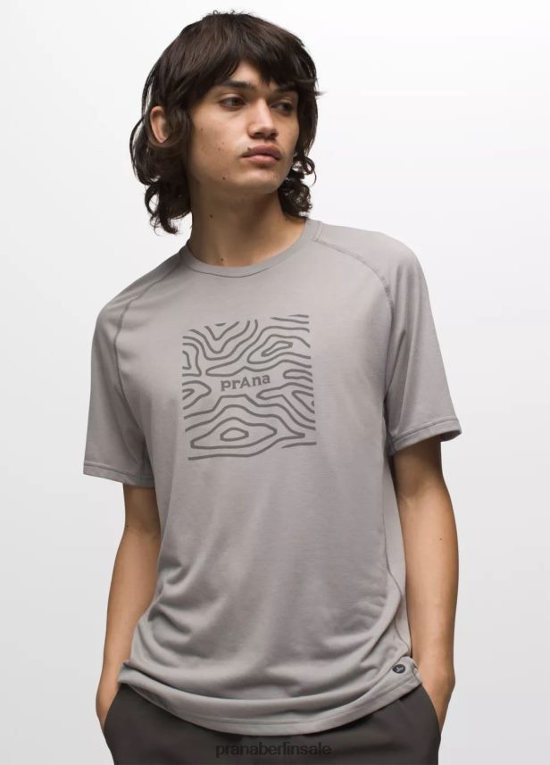 prAna Mission Trails Kurzarm-T-Shirt graues Topo Kleidung Männer 86B4N6765