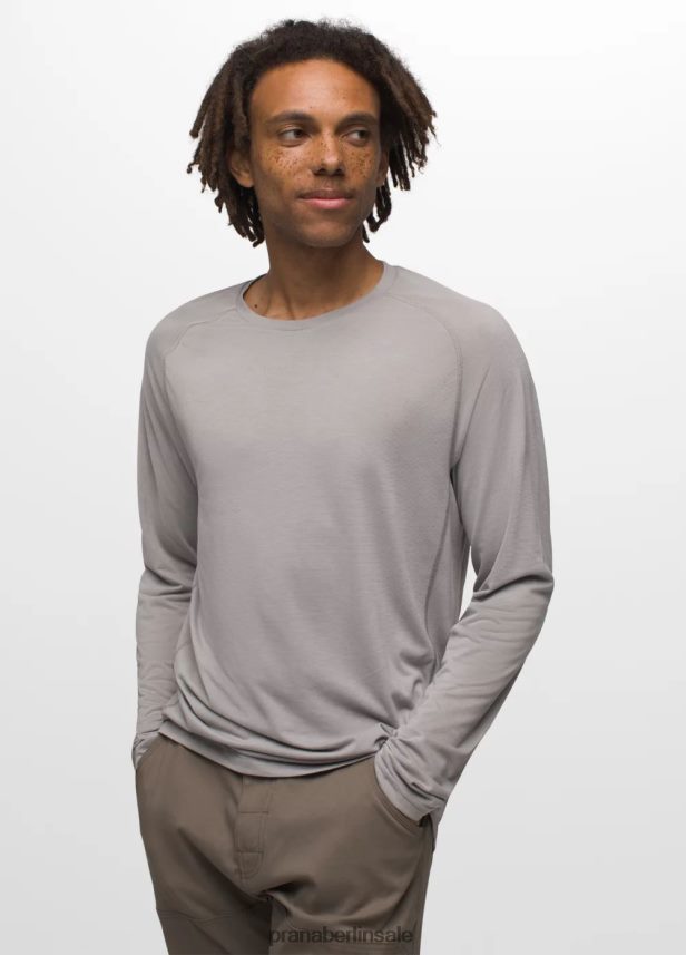 prAna Mission Trails Langarm-T-Shirt grau Kleidung Männer 86B4N6794