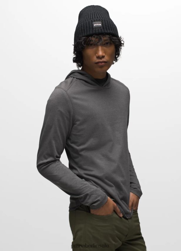 prAna T-Shirt mit Kapuze Kohleheide Kleidung Männer 86B4N6773