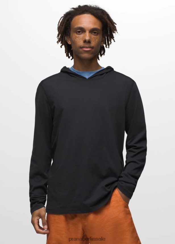 prAna T-Shirt mit Kapuze Schwarz Kleidung Männer 86B4N6776